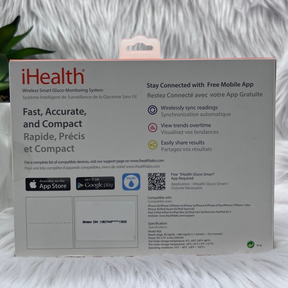 Brand New iHealth Wireless Smart Gluco-Monitoring System (iPod, iPhone, … - Picture 2 of 5